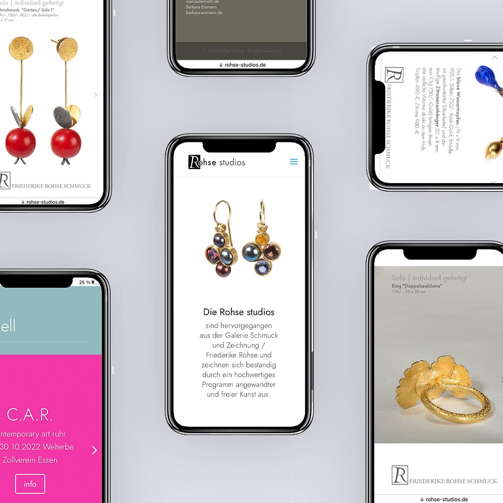 Responsive Web-Design für Schmuck-Studio